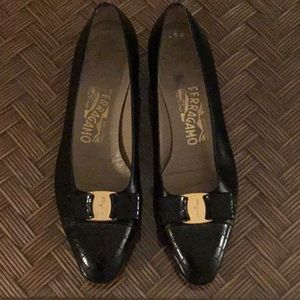 Black leather Salvatore Ferragamo shoes
